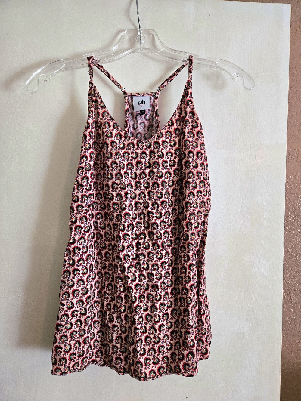 CAbi Red and Black Printed Camisole Tank
